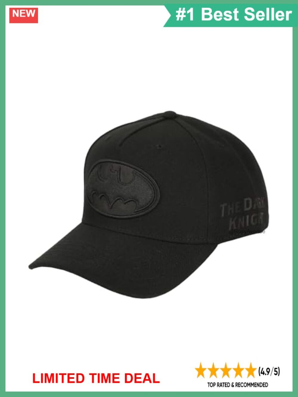 Batman Symbol Embroidery PU Inlay Poly Wool Snapback Baseball Cap